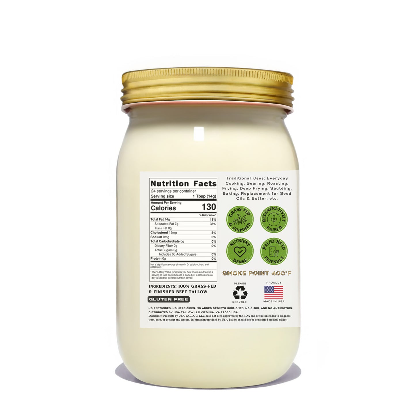 100% Grass-Fed & Finished Beef Tallow